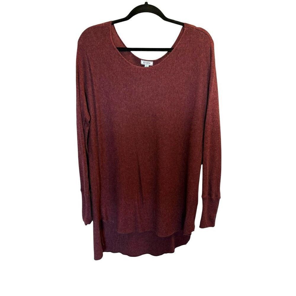 Susina high low plum purple tunic sweater size large